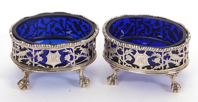 Lot 46 - A pair of late Victorian silver open salts of...