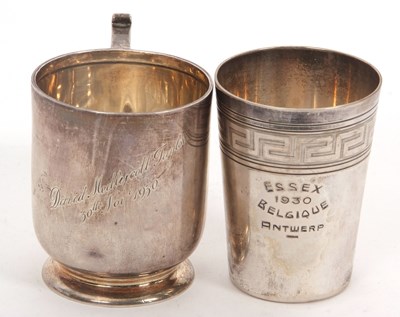 Lot 47 - Mixed Lot: A George V silver mug of plain...
