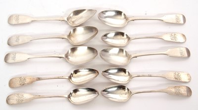 Lot 52 - Mixed Lot: A group of five fiddle pattern...