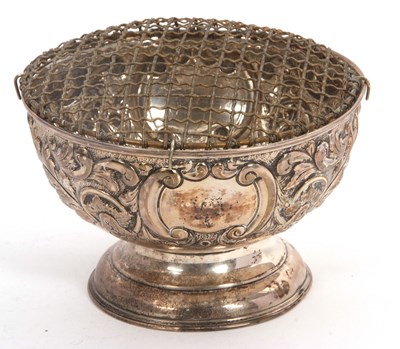 Lot 53 - An Edwardian silver rose bowl of circular form,...