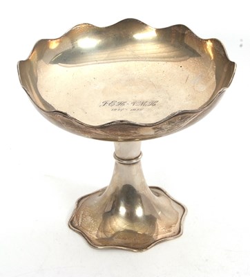 Lot 58 - A George V silver pedestal bowl having wavy...