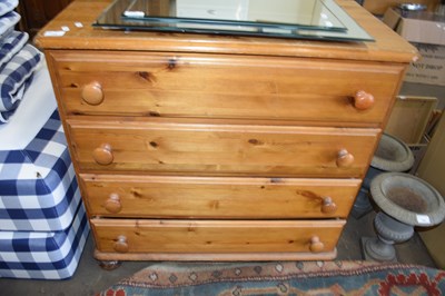 Lot 758 - MODERN PINE FOUR DRAWER CHEST, 87CM WIDE