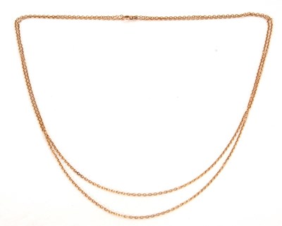 Lot 201 - A long curblink chain, marks to clasp and jump...