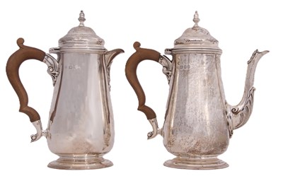 Lot 228 - George v silver coffee-pot and hot water jug...