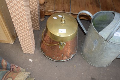 Lot 764 - SMALL COPPER AND BRASS COAL BUCKET