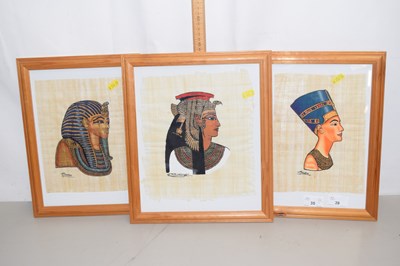 Lot 39 - Three Egyptian papyrus portrait pictures