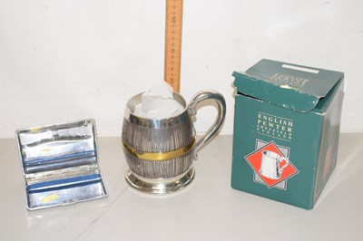 Lot 70 - A pewter tankard and a cigarette case