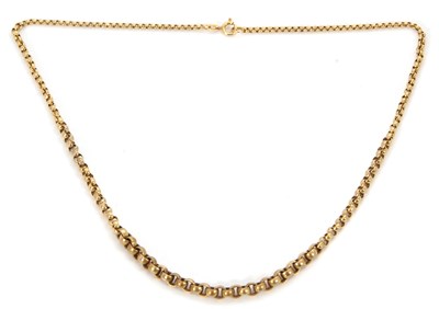 Lot 200 - A graduated belcher necklace, stamped to one...