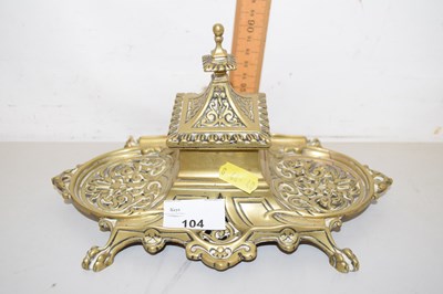 Lot 104 - A pierced brass ink well