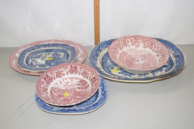 Lot 173 - Mixed Lot: Willow pattern meat plates and others