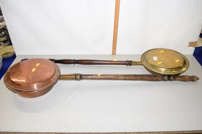 Lot 51A - Two copper and brass bed warming pans
