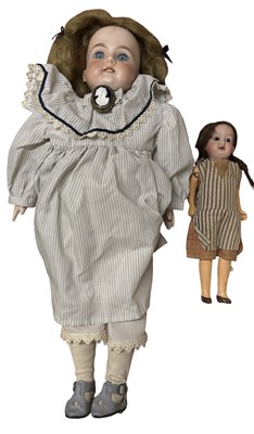 Lot 486 - A pair of continental bisque head dolls, to...