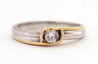 Lot 17 - An 18ct bi-colour gold and diamond ring, the...