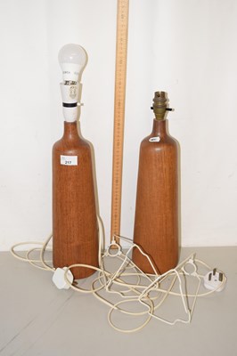 Lot 217 - A pair of hardwood table lamps