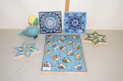 Lot 218 - A group of 20th Century pottery tiles...