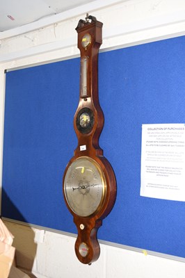 Lot 224 - A Georgian mahogany cased banjo barometer