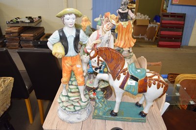 Lot 787 - TWO MODERN CONTINENTAL LARGE PORCELAIN FIGURES...