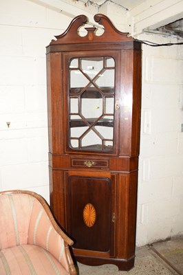 Lot 242 - An Edwardian mahogany and inlaid corner...
