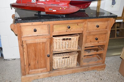 Lot 243 - A modern pine framed and granite topped...