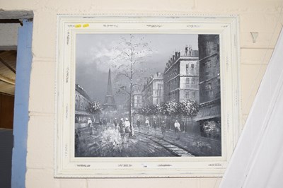 Lot 244 - A modern oil on canvas study of a Parisian...