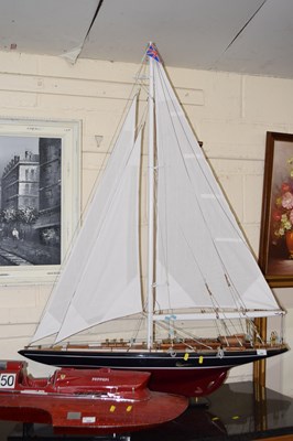 Lot 246 - A model boat The Endeavour with accompanying...