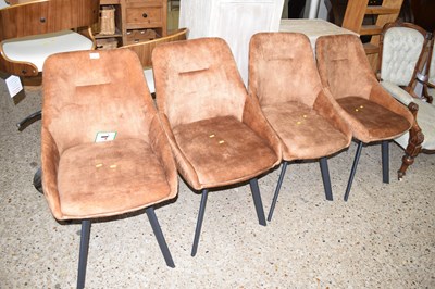 Lot 269 - A set of four modern dining chairs with brown...