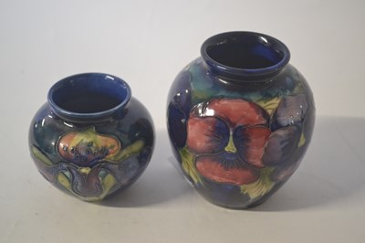 Lot 447 - Moorcroft Pansy Vase mid 20th century & Orchid Vase