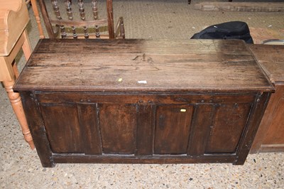 Lot 316 - 18th Century oak coffer with panelled front