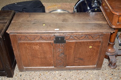 Lot 317 - 18th Century oak coffer with two panelled...