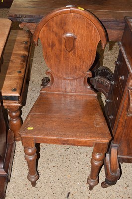 Lot 334 - A Victorian oak hall chair