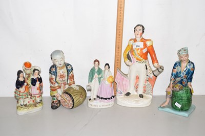 Lot 216 - Mixed Lot:  Staffordshire and Oriental figures