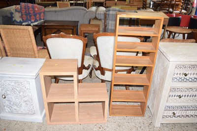 Lot 265 - A small oak bookshelf together with an oak...