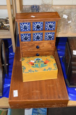 Lot 519 - Mixed Lot: Small hardwood table top chest with...