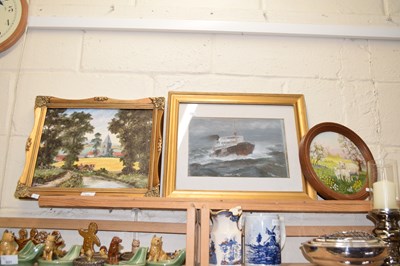 Lot 530 - Mixed Lot: Modern oil on board study The Corn...