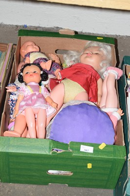 Lot 567 - A box of assorted vintage dolls