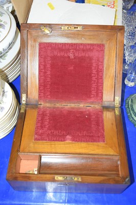 Lot 594 - Late 19th Century writing box with brass...