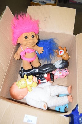 Lot 595 - Box of vintage toys to include Care Bears and...