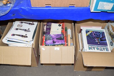 Lot 604 - Three boxes of books and magazines to include...