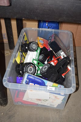Lot 614 - Box of mixed items to include toy tractors