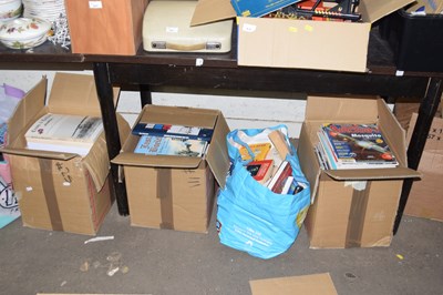 Lot 619 - Three boxes and one bag of various books and...