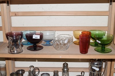 Lot 629 - Collection of various coloured glass sundae...