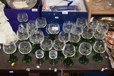 Lot 637 - Collection of green stem wine and spirit...