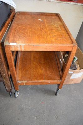 Lot 818 - OAK TWO TIER TEA TROLLEY