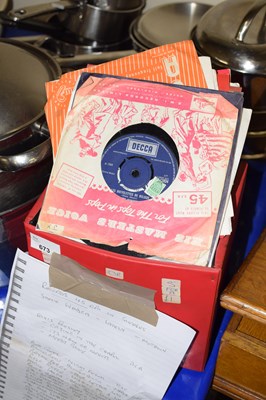Lot 673 - Box of singles to include Elvis Presley