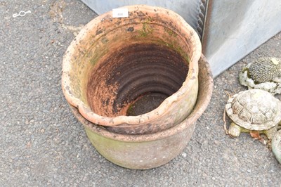 Lot 408 - Two terracotta plant pots