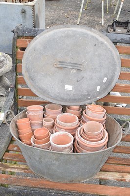 Lot 412 - A galvanised oval pan containing a quantity of...