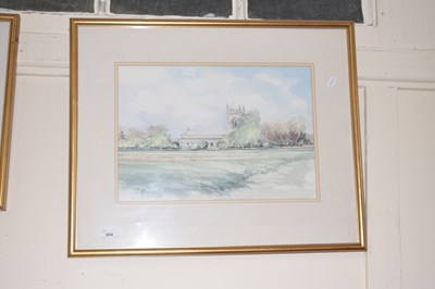 Lot 694 - Jason Partner, watercolour Norfolk Church, framed