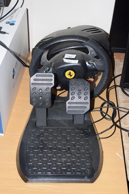 Lot 707 - Console steering wheel and pedals