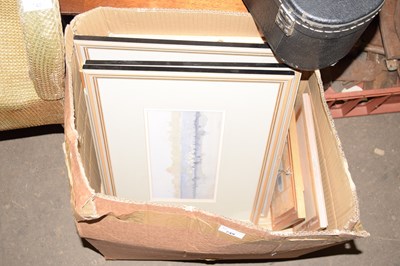 Lot 749 - Box containing a quantity of various framed...