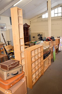 Lot 804 - Quantity of various light wood effect storage...